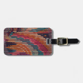 Burgundy Stripe Fantasy Luggage Tag – Customizable ラゲッジタグ (正面横)