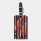 Burgundy Stripe Fantasy Luggage Tag – Customizable ラゲッジタグ (正面縦)