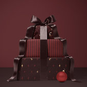 Burgundy Stripe Wrapping Paper ラッピングペーパー