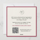 Burgundy Stripes Wreath Corporate Logo QR Code  シーズンカード (裏面)