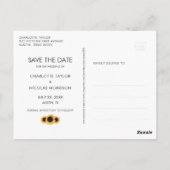 Burgundy Sunflower Wedding Save The Date Photo ポストカード (裏面)