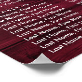 Burgundy Sunflower Wedding Table Plan 16 Poster ポスター (角)