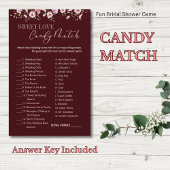 Burgundy Sweet Love Candy Match Answer Key