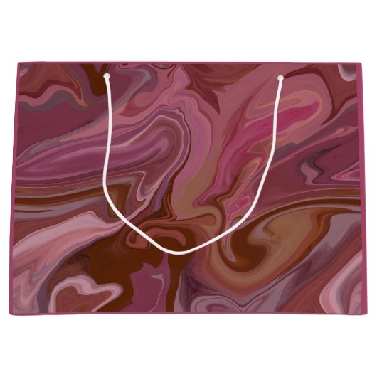 Burgundy taupe Marble gift bag ラージペーパーバッグ (正面)