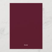 Burgundy & Teal Vibrant Bloom Wedding 招待状 (裏面)