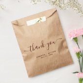 Burgundy Thank You Hand Lettered Script 結婚's フェイバーバッグ (封をした状態)