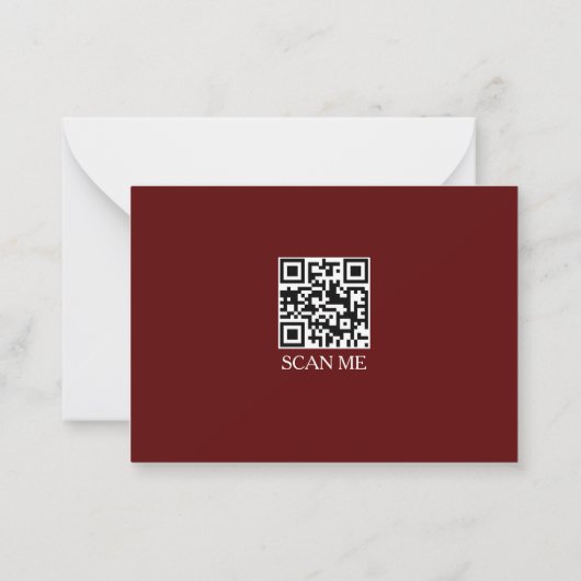 Burgundy three Border Monogram Note Card ノートカード (裏面)
