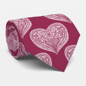 Burgundy, Tieの装飾ハート ネクタイ (ロール)