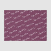Burgundy Tissue Paper with Name Pattern Print 薄葉紙 (正面)
