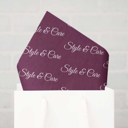 Burgundy Tissue Paper with Name Pattern Print 薄葉紙 (ギフトバッグ)