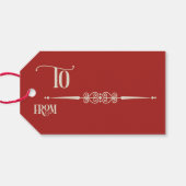 Burgundy Traditional Christmas Floral ギフトタグ (裏面横)