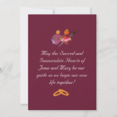 Burgundy Two Hearts Catholic Wedding Invitation 招待状 (裏面)