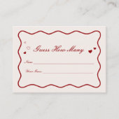 Burgundy Valentine Bridal Shower Guess How Many  エンクロージャーカード (正面)
