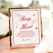 Burgundy Valentine Bridal Shower Ring Game ポスター