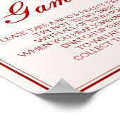 Burgundy Valentine Bridal Shower Ring Game  ポスター (角)