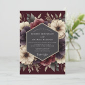 Burgundy Velvety Autumn Wedding 招待状 (スタンド正面)