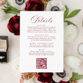 Burgundy Victorian Floral All in One Wedding 招待状