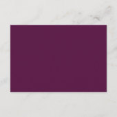 Burgundy Violet Floral Gold Frame Elegant Wedding エンクロージャーカード (裏面)