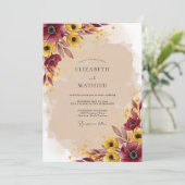 Burgundy Vivid Autumnal Wedding 招待状 (スタンド正面)