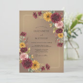 Burgundy Warm Harvest Wedding 招待状 (スタンド正面)