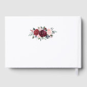 Burgundy watercolor floral rustic boho wedding ゲストブック (裏面)