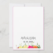 Burgundy Watercolor Floral Wedding Invitation 招待状 (裏面)