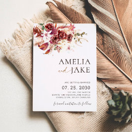 Burgundy We’re Getting Married Save the Date セーブザデート