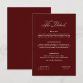 Burgundy Wedding エンクロージャーカード (正面/裏面)