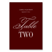 Burgundy Wedding  テーブルナンバー (裏面)