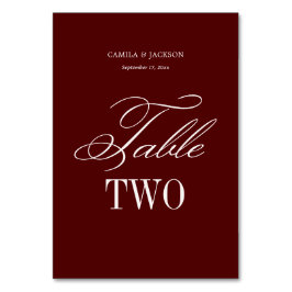 Burgundy Wedding  テーブルナンバー