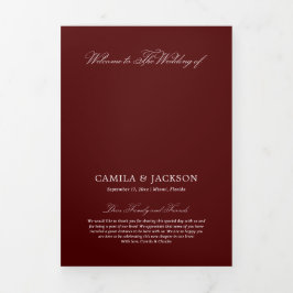 Burgundy Wedding  三つ折りプログラム