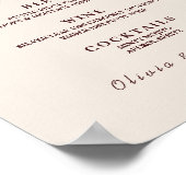 Burgundy Wedding Bar Menu  ポスター (角)