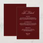 Burgundy Wedding Details エンクロージャーカード (正面/裏面)