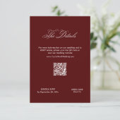 Burgundy Wedding Details Qr Code エンクロージャーカード (スタンド正面)