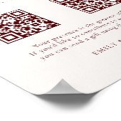Burgundy Wedding Honeymoon Fund ポスター (角)