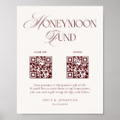 Burgundy Wedding Honeymoon Fund ポスター (正面)