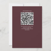 Burgundy Wedding Invitation QR Code 招待状 (裏面)