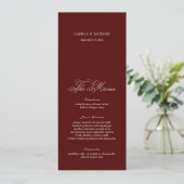 Burgundy Wedding Menu Card 招待状 (スタンド正面)