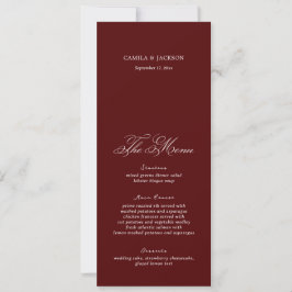 Burgundy Wedding Menu Card 招待状