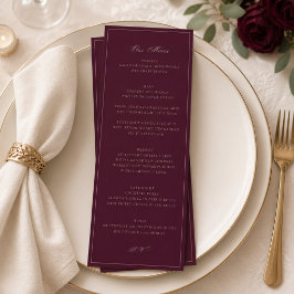 Burgundy Wedding Menu Card | Formal Reception メニュー