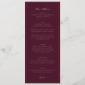 Burgundy Wedding Menu Card | Formal Reception メニュー (正面)