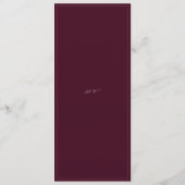 Burgundy Wedding Menu Card | Formal Reception メニュー (裏面)