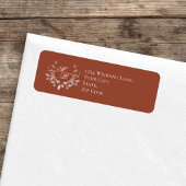 Burgundy Wedding Monogram Script Floral ラベル