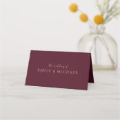 Burgundy Wedding  Personalized Table Name プレイスカード (裏面)