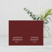 Burgundy Wedding Place Card DIY 招待状 (スタンド正面)