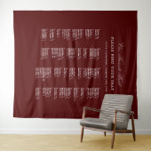 Burgundy Wedding Seating Chart Alphabetical Fabric タペストリー (インサイチュ(横))
