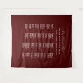 Burgundy Wedding Seating Chart Alphabetical Fabric タペストリー (正面(横))