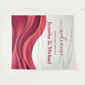 Burgundy Wedding Sign タペストリー (正面(横))