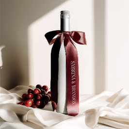 Burgundy Wedding Single Inscription Custom Names  サテンリボン