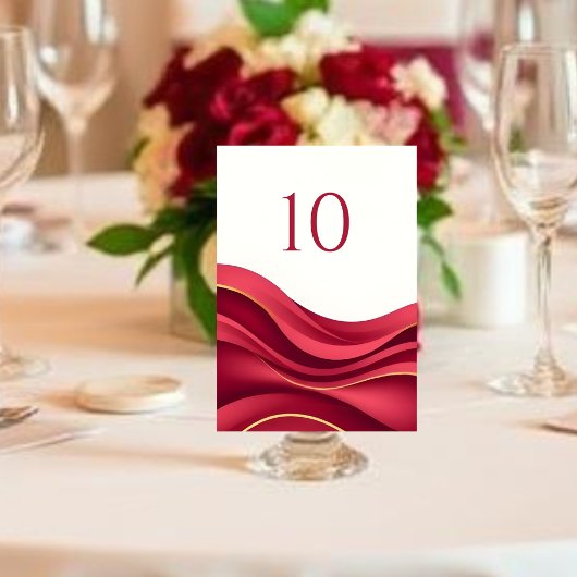 Burgundy  Wedding Table Number テーブルナンバー